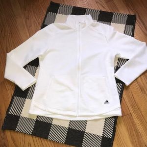 Adidas White Zip Front Jacket